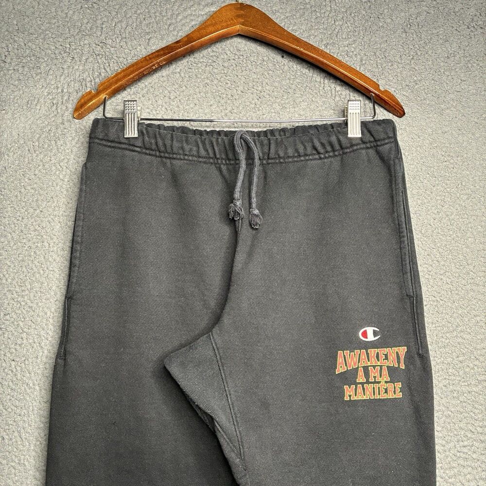 Champion x A Ma Maniere x Awake NY Sweatpants Black Size Small Drawstring